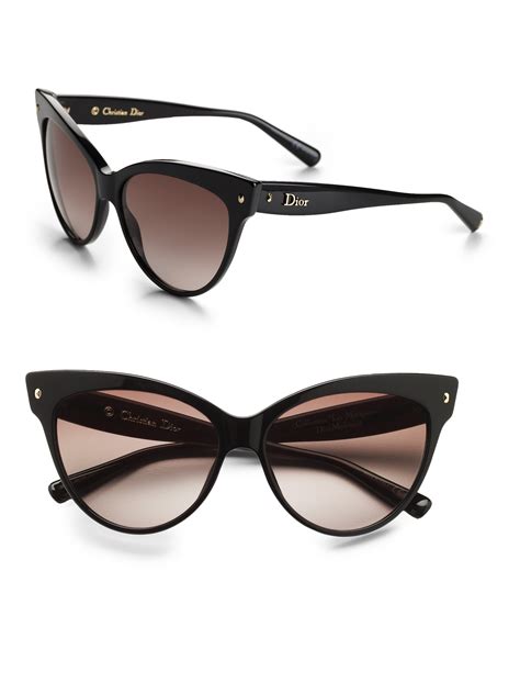 dior cat s eye sunglasses in black brown lyst