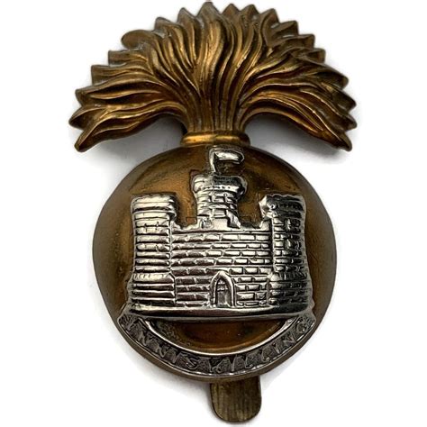 Ww2 Royal Inniskilling Fusiliers Irish Regiment Cap Badge Flag Right