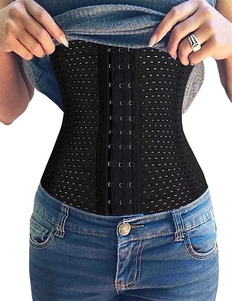 Youloveit Womens Waist Trainer Corset For Everyday Wear Steel Boned Tummy Control Body Shaper
