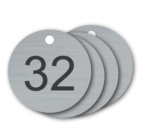 Custom Stainless Steel Numbered Tags Circle Naptags