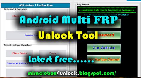 Android Multi FRP Unlock Tool Latest Free Download