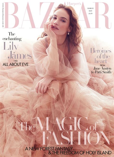 Lily James British Harpers Bazaar March 2019 Issue Magazines Fashion