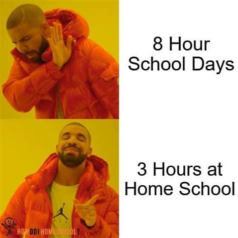 8 Hour School Day Vs 3 Hours At Homeschool Meme Funny New Years Memes