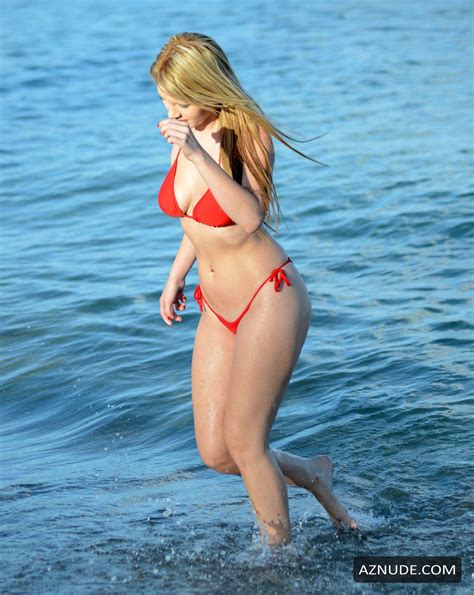 Rachel Sanders In A Hot Red Bikini On The Beach In Miami Florida Aznude