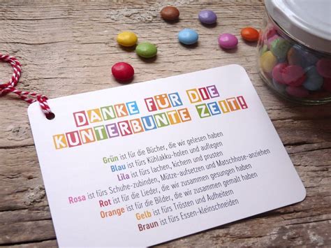 Geschenkanhänger 10 X Dank Abschied Kindergarten Kita Postkarten