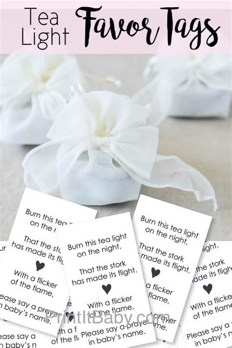 All printables are intended for your personal use only. Printable Favor Tags For Tea Light Baby Shower Favors ...