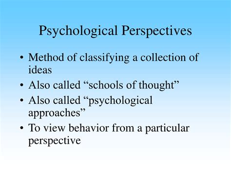 Ppt Contemporary Psychological Perspectives Powerpoint Presentation