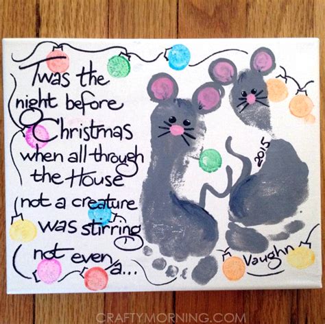 Night Before Christmas Footprint Mouse Canvas Crafty Morning
