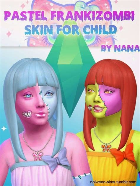 Pastel Zombie Skin For Females By Nana Sims Sims 4 Sims 4 Mods