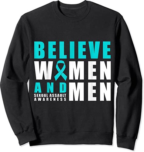 Find Belive Women Men Sexual Assault Awareness Ribbon T Shirts Tees