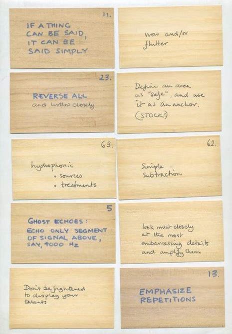 77 million paintings by brian eno. Brian Eno and Peter Schmidt's 'Oblique Strategies,' the original handwritten cards | Dangerous Minds