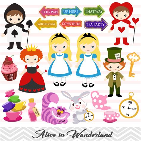 Alice In Wonderland Digital Clipart Alice In Wonderland Clip Art