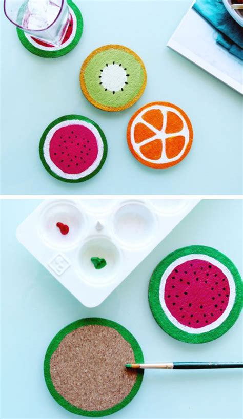 Diy Crafts Diy Fruit Coasters Click Pic For 19 Diy Summer Crafts