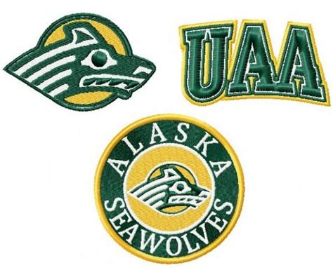 Pin On Alaska Anchorage Seawolves Logo Machine Embroidery Design For