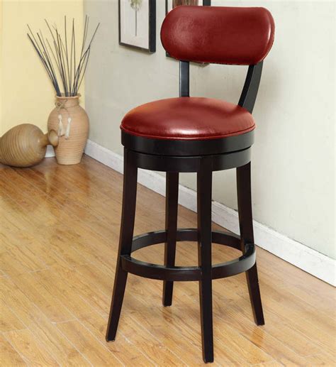 Roxy 26in Swivel Barstool In Red Bicast Leather Contemporary Bar