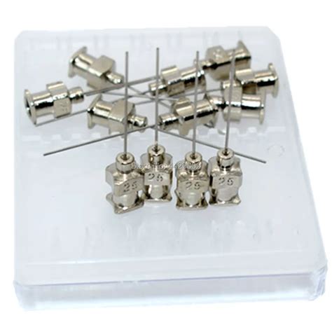 12pcs 25g Stainless Steel Dispensing Syringe Needle Tips Refill