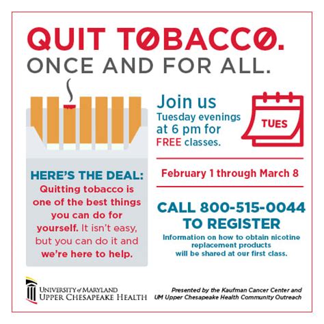 free tobacco cessation classes healthy harford