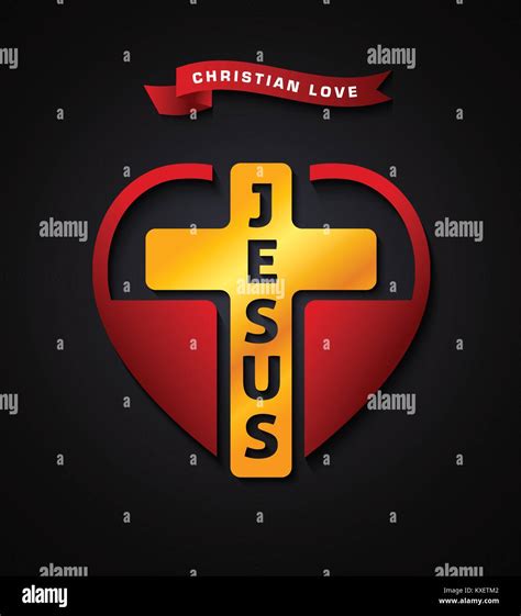 Christian Love Jesus Vector Creative Design Symbol Golden Cross With