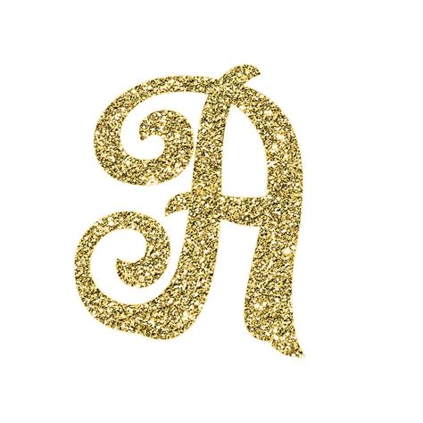 Gold Glitter Letters Digital Png Decorative Printable Etsy