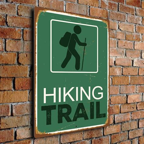 Hiking Trail Signs Hiking Trail Sign Hiking Sign Hiking Etsy