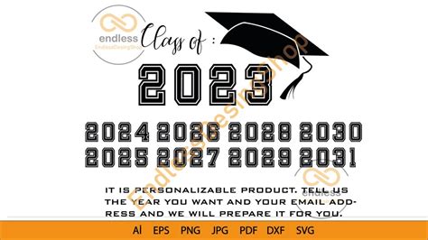 Graduation Cap Bundle Svgcustom Graduate Class Of 2023 2024 2025