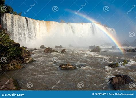Rainbow In Iguazu Falls National Park Stock Image Image Of Park
