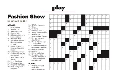 You can play it any day of the week! 'saratoga living' The Design Issue: Crossword Puzzle ...