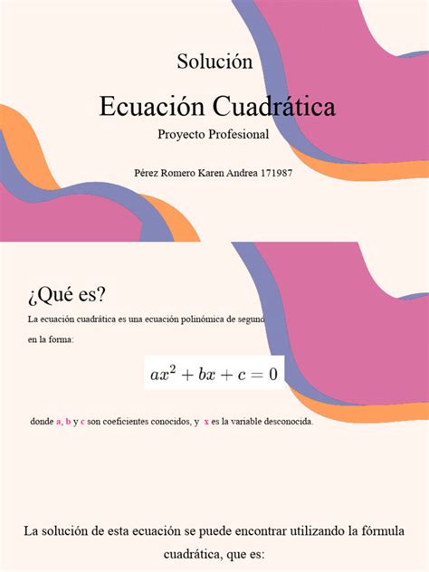 Solucion Ecuacion Cuadratica Pdf