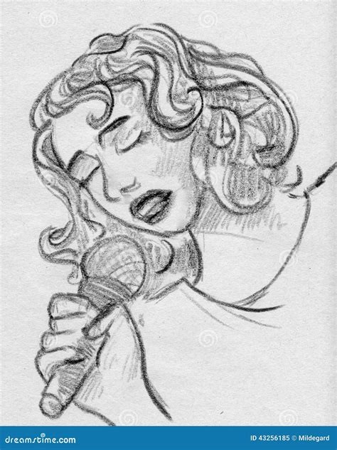 Girl Singing Sketch