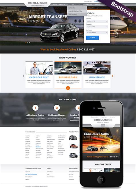Rent A Car Bootstrap Template Id 300111767 From Bootstrap