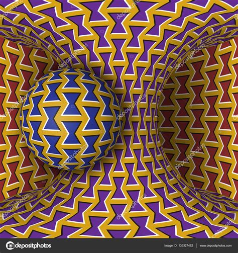 Optical Motion Illusion Illustration A Sphere Are Rotation Around Of A