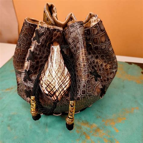Handmade Real Leather Dice Bag Ooak Etsy