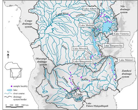 Map Of Tropical Africa With Major Drainage Systems The Map Shows The