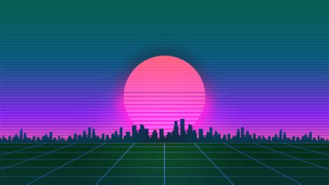 3840x2160 Retrowave City Sunset Grid 4k 4k Hd 4k Wallpapersimages