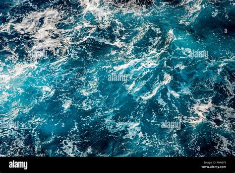 Blue Sea Water Surface Ocean Waves Pattern Background Stock Photo