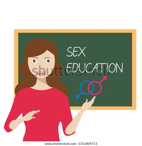 Girl Teacher Blackboard Teaching Sex Education Vector De Stock Libre De Regalías 1311804713