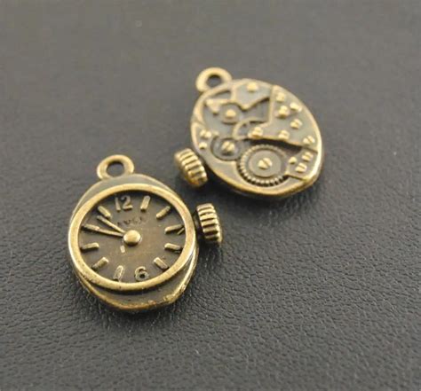 10pcs 17x20mm Antique Bronze Watch Clock Gear Charms Handmade Charms