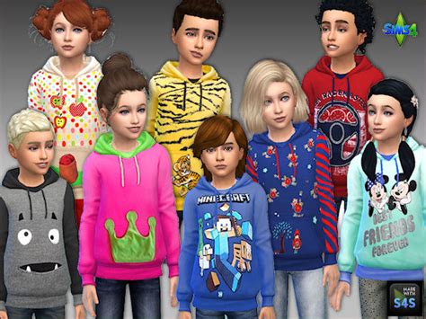Sims 4 Ccs The Best Hoodies For Kids By Mabra