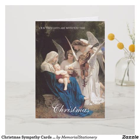 Christmas Sympathy Cards Thinking Of You 2 Zazzle Funeral Thank You Cards Holiday