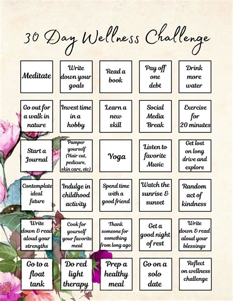 30 Day Wellness Challenge Etsy