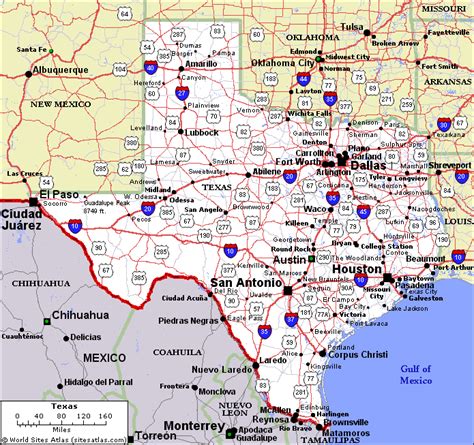 Texas Map And Texas Satellite Images