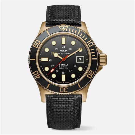 Glycine Combat Sub Bronze Automatic Watch Watches Dive Watches Drop