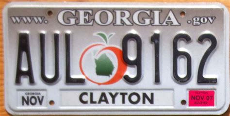 2007 Georgia Vg Automobile License Plate Store Collectible License