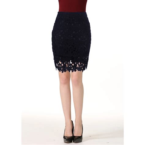 Hollow Out Lace Above Knee Mini Women Pencil Skirt Summer Sexy Office Lady Skirtskirts