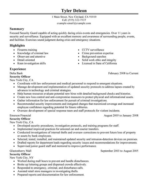 Security officer job description sample. Security Guard Resume Sample Security Guard Resume ...
