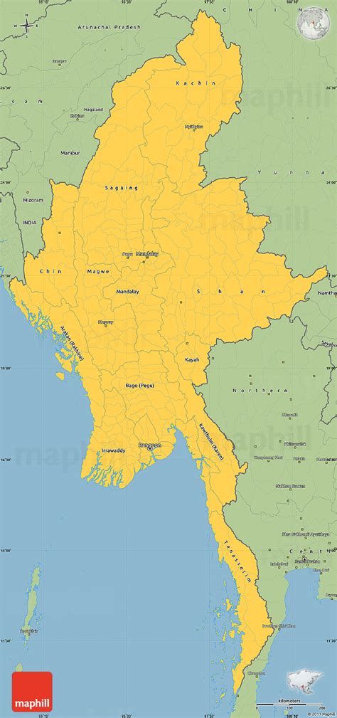 Myanmar Map Outline Geo Map Asia Myanmar Physical Map Of Myanmar Images