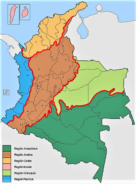 Mapa De La Región Andina De Colombia Mapa De Colombia