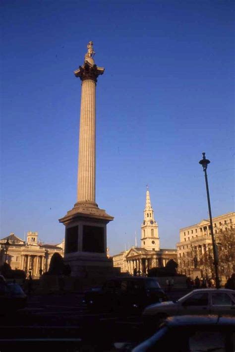 Lord Nelson Statue Trafalgar Square London November 1989 Trafalgar