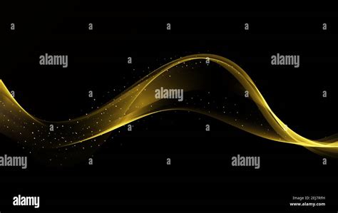 Abstract Smooth Shiny Color Golden Wave Design Element With Gold