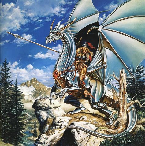 Dragonlance Silver Dragon Clyde Caldwell Dungeons And Dragons Art